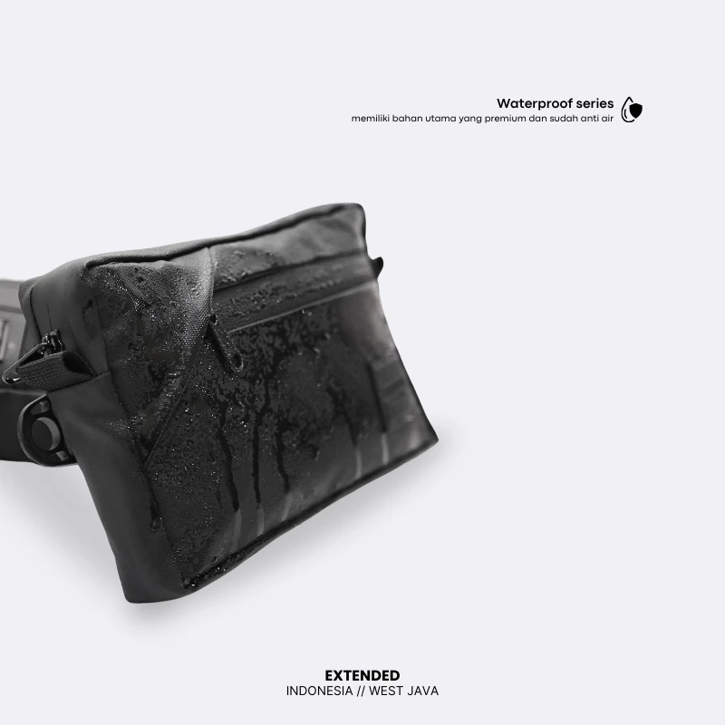 EXTENDED Urban Pouch Bag - Tas Pouch Pria Waterproof Multifungsi Premium Hitam