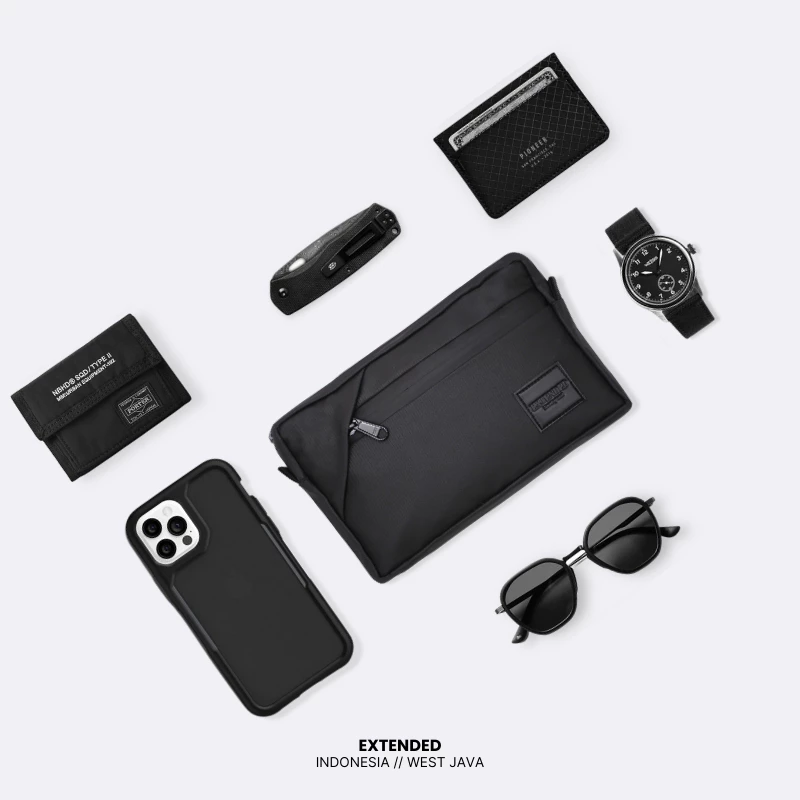 EXTENDED Urban Pouch Bag - Tas Pouch Pria Waterproof Multifungsi Premium Hitam